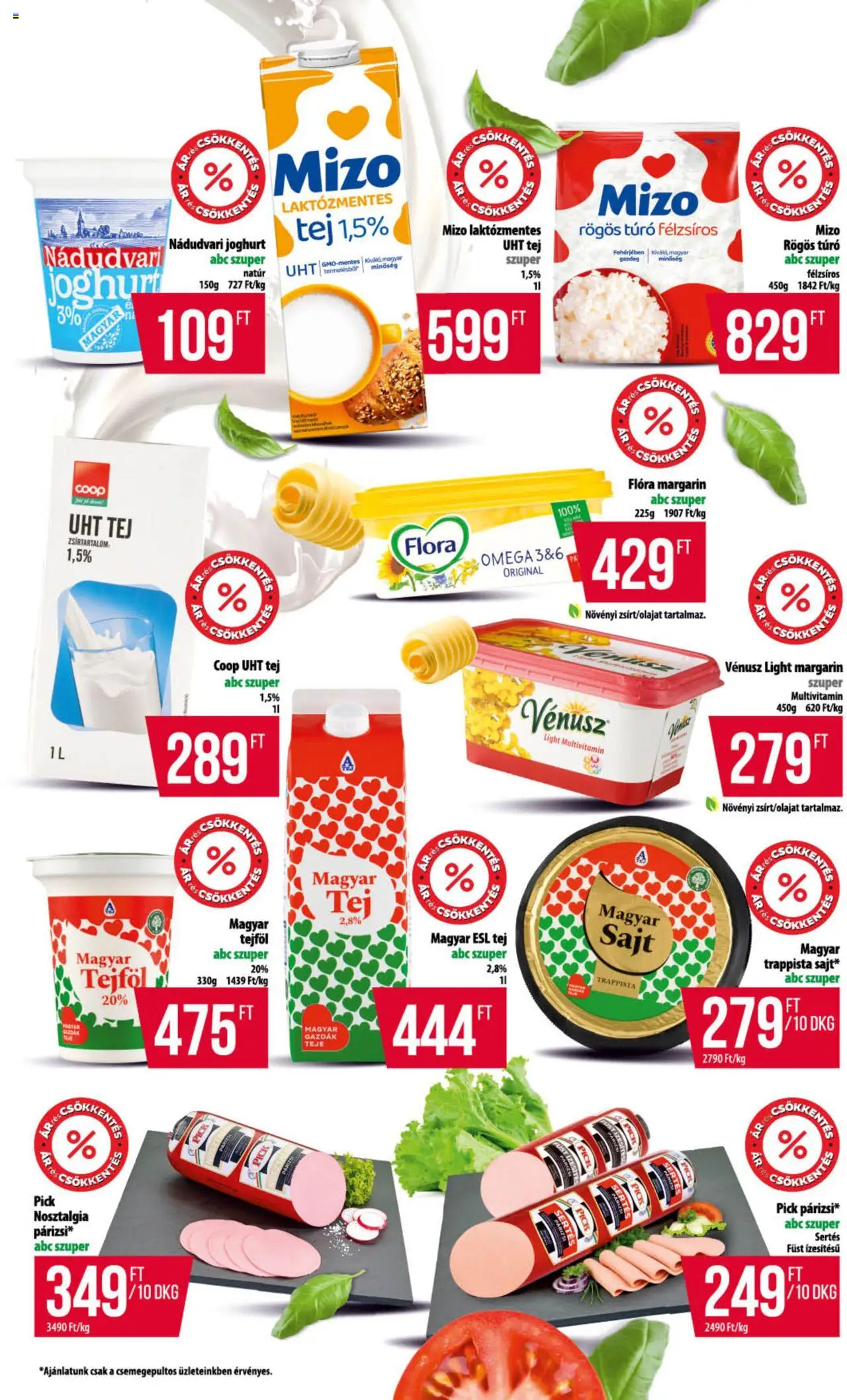 COOP akciós ujság - amely érvényes a következő dátumtól: 07.08.2025 | Oldal: 11 | Termékek: Margarin, Rögös túró, Tej, Joghurt