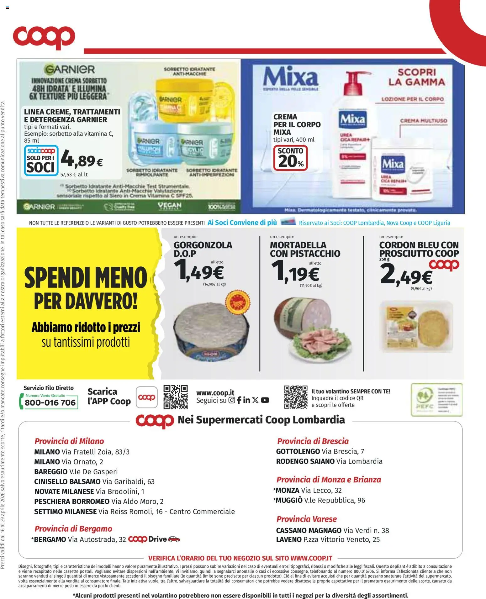 Volantino COOP del 16.04.2026 | Pagina: 18 | Prodotti: Balsamo, Crema, Prosciutto, Mortadella