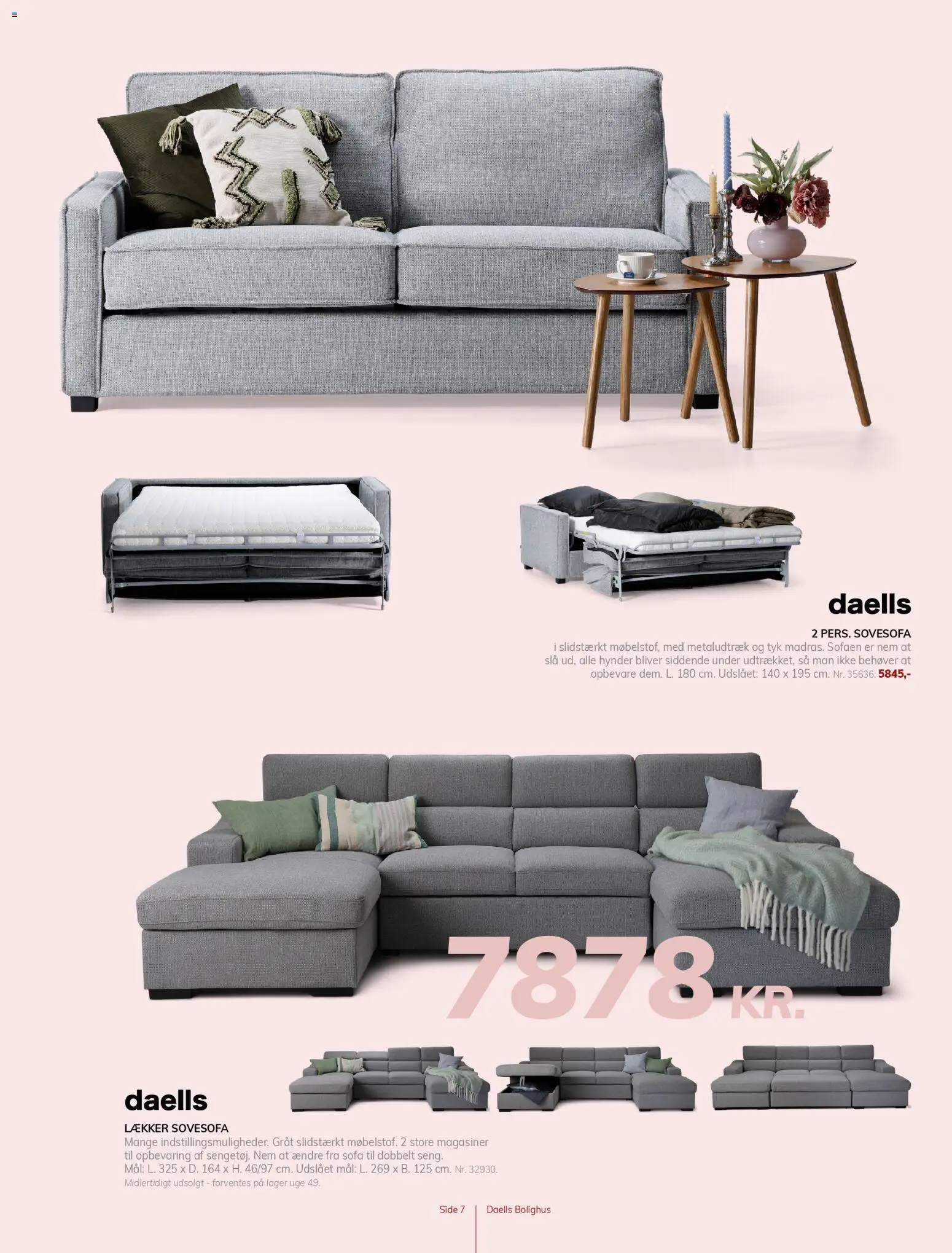 Daells Bolighus tilbudsavis – gyldig fra 14.11.2025 | Side: 7 | Produkter: Sofa