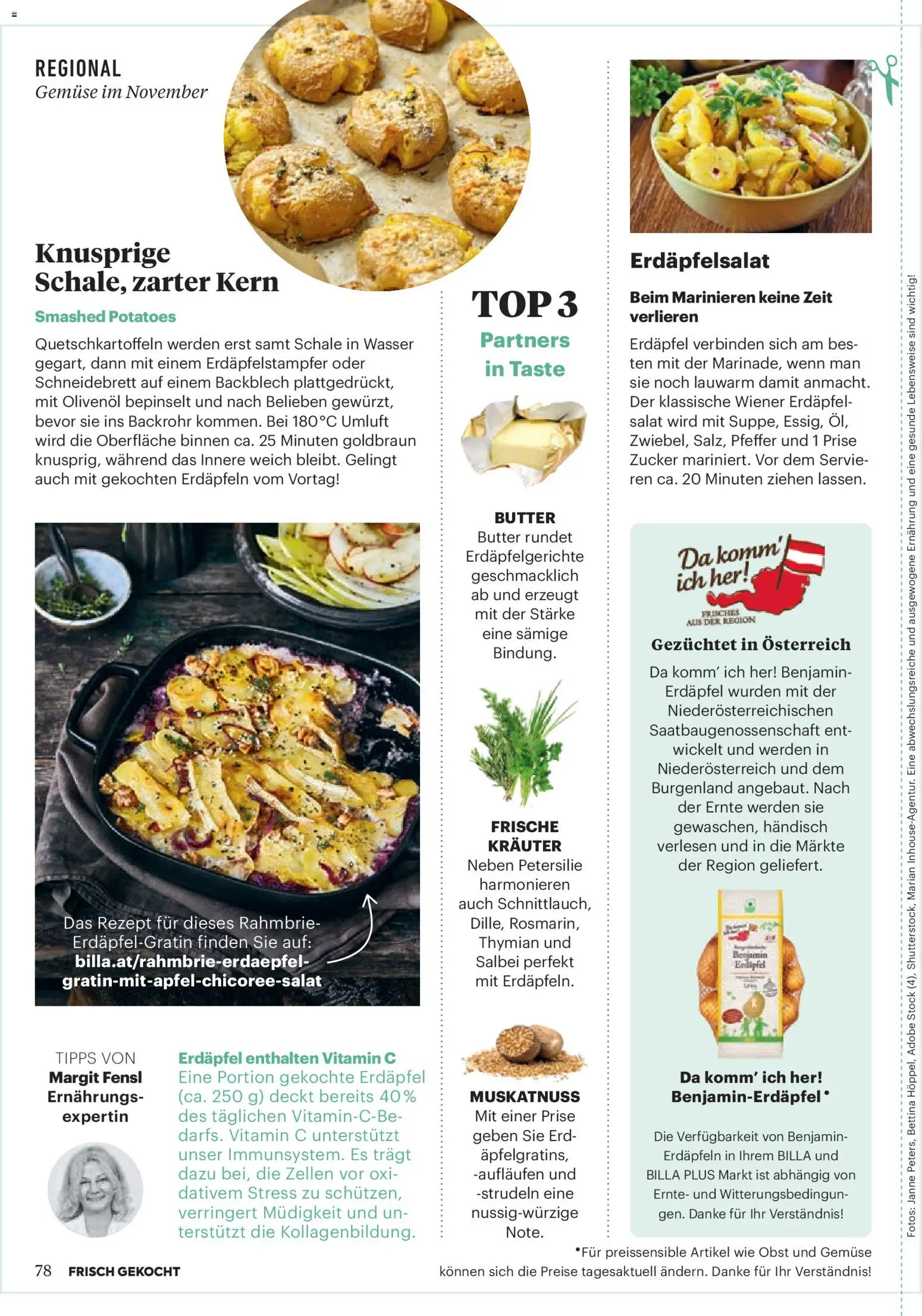 Billa  Frisch Gekocht gültig ab 01.11.2025 | Seite: 74 | Produkte: Salat, Wasser, Gemüse, Zucker