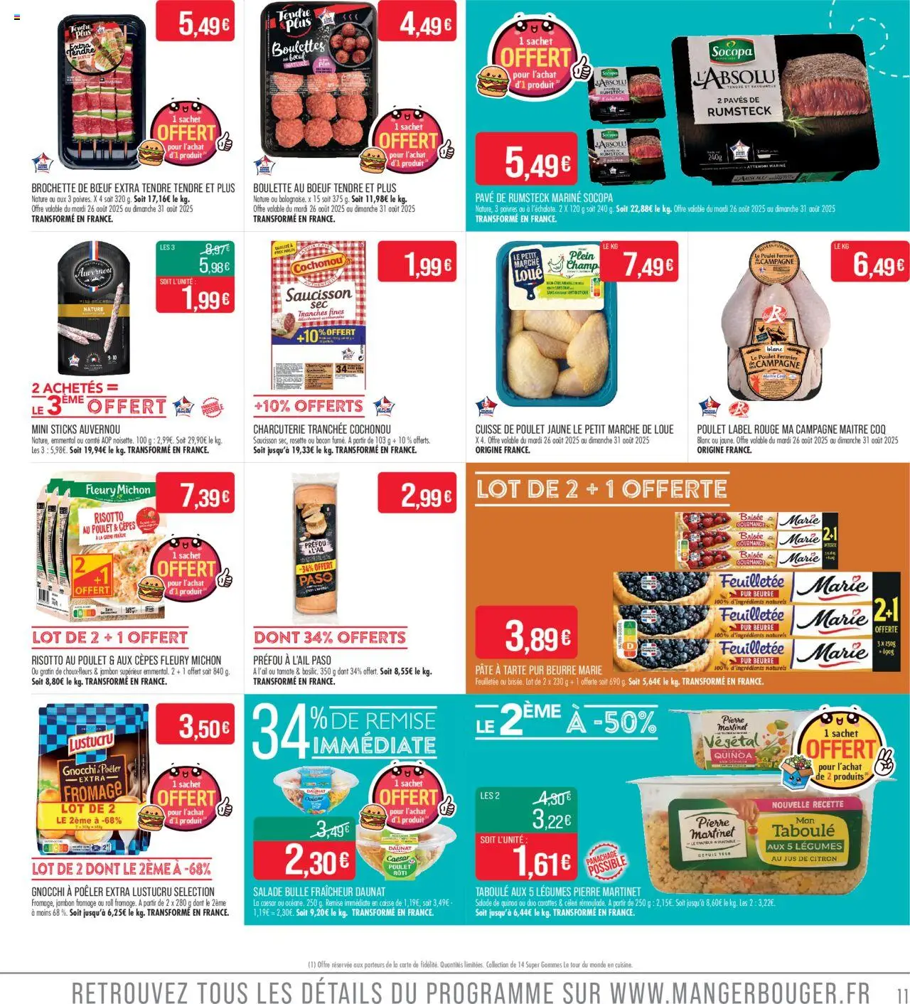  | Page: 11 | Produits: Salade, Jus, Cuisse de poulet, Crème fraiche
