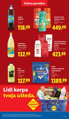 Schweppes Bitter Lemon, Gazirani napitak, 1,5 l - pregled Lidl kataloga - važi od 05.03.2026 | Strana: 39 | Proizvode: Garnier, Finish, Korpa, Jogurt