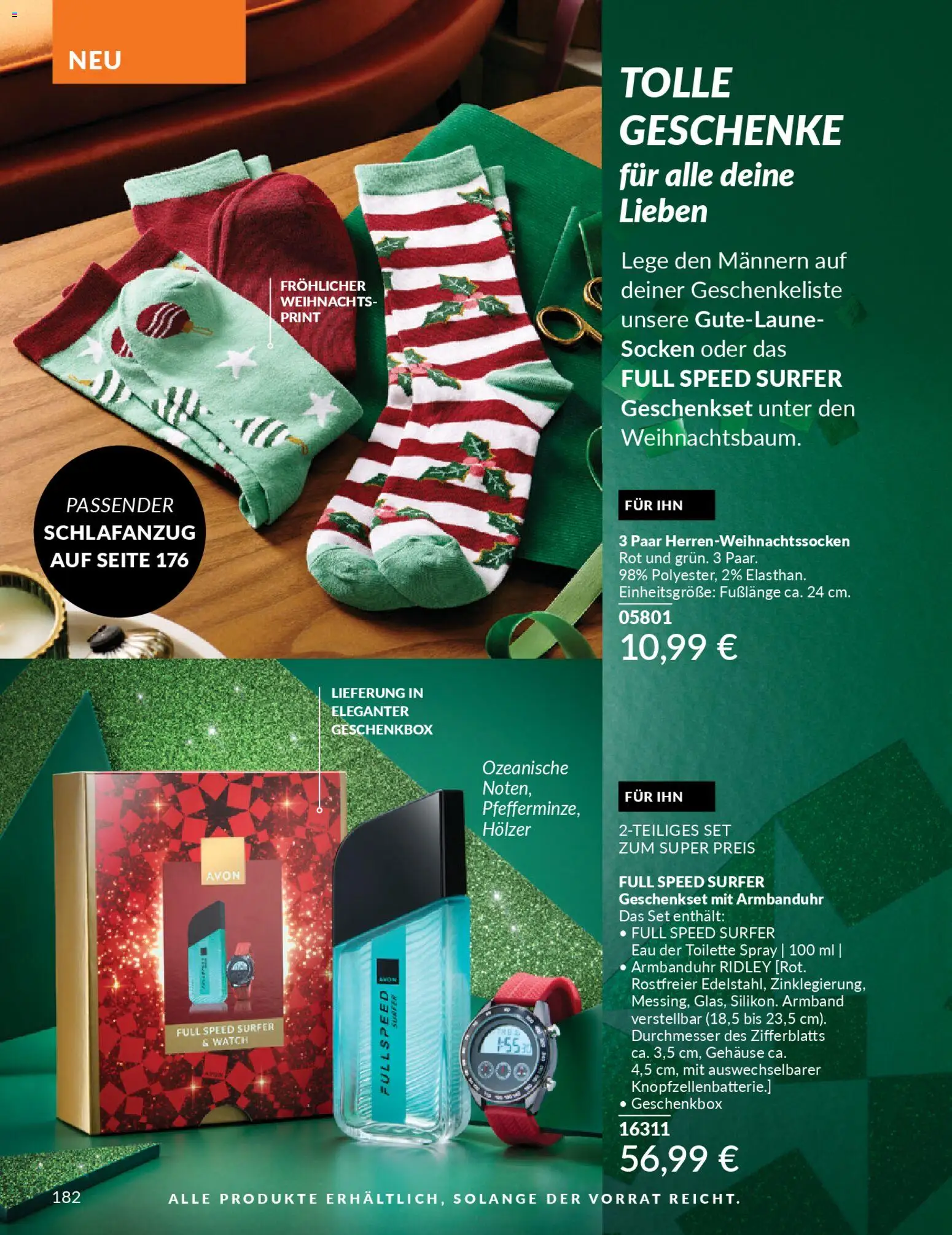 AVON Katalog Dezember 2025 – gültig ab 01.12.2025 | Seite: 184 | Produkte: Toilette, Socken