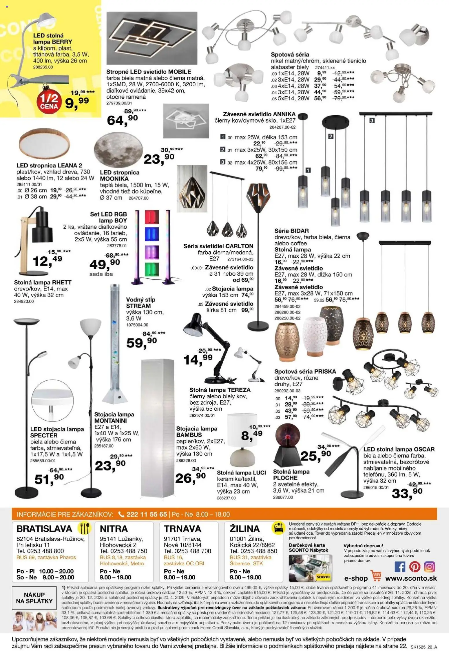 Nové Sconto nábytok akcie – leták je platný od 26.11.2025 | Strana: 22 | Produkty: Nábytok, Lampa, Závesné svietidlo, Stolná lampa