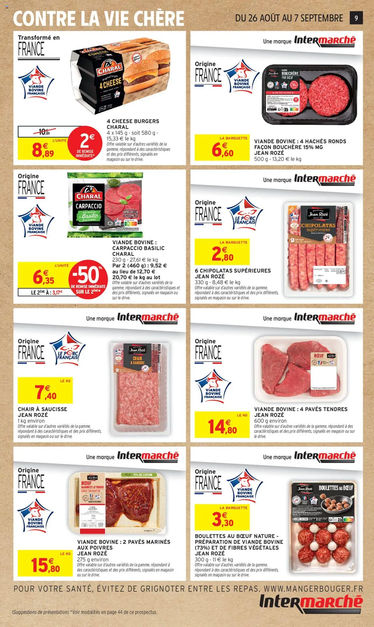  | Page: 9 | Produits: Saucisse, Viande, Porc, Viande bovine