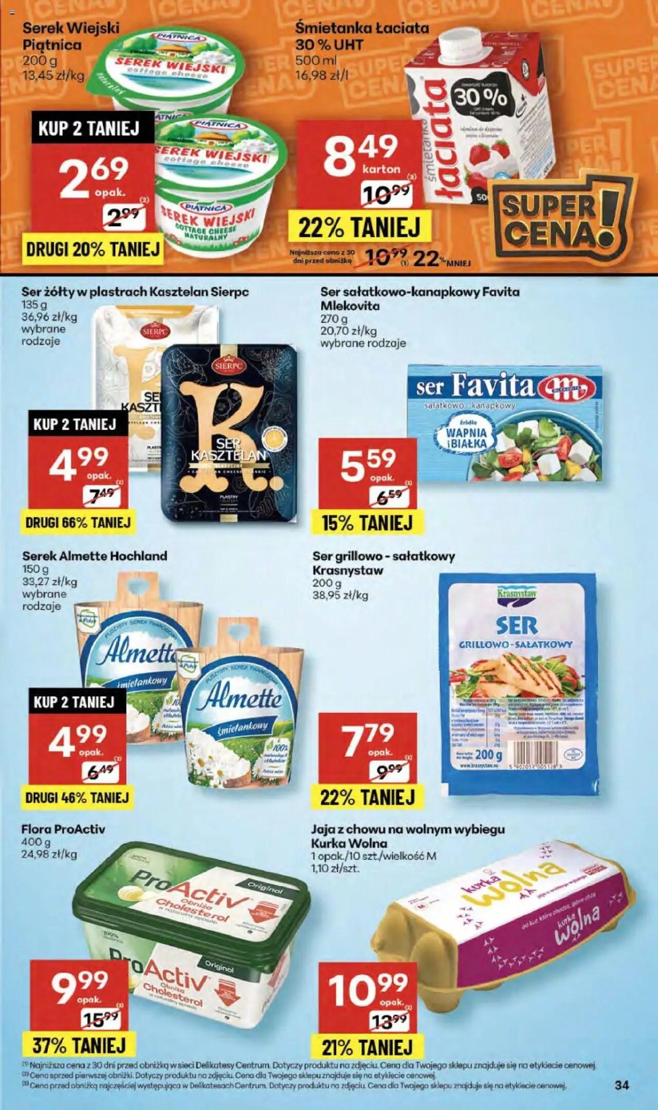 Delikatesy Centrum Gazetka od 02.10.2025 | Strona: 34 | Produkty: Delikatesy, Serek wiejski, Ser, Jaja