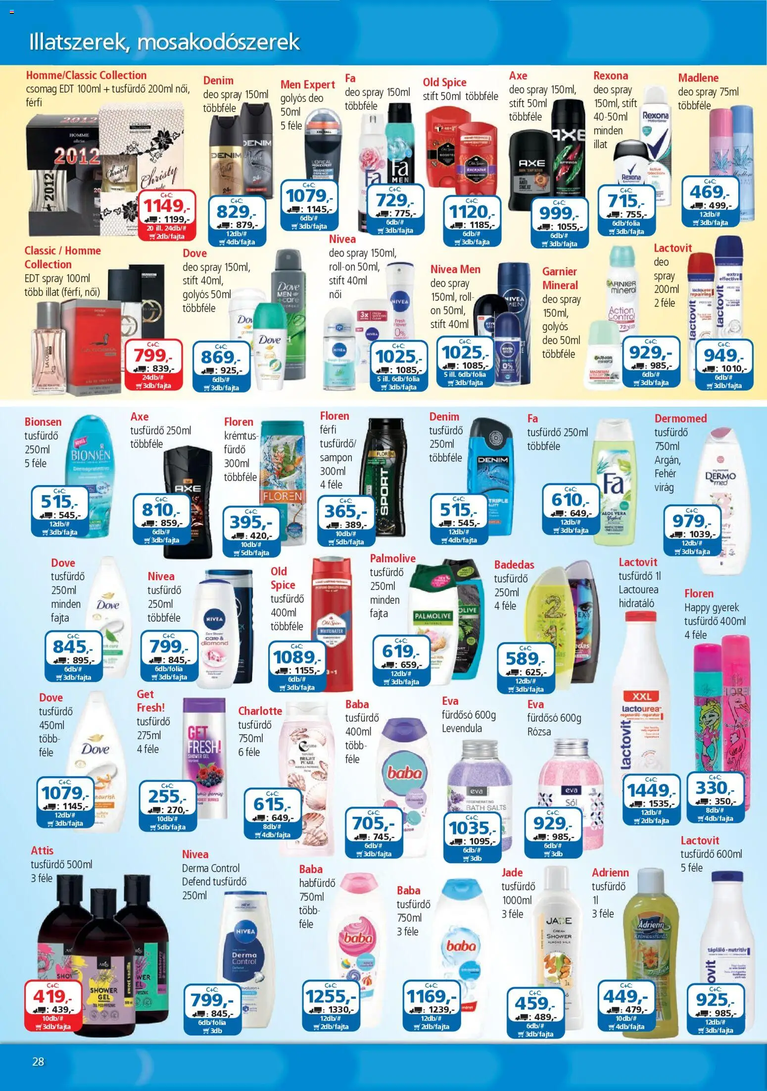 ÁRKLUB akciós ujság - amely érvényes a következő dátumtól: 01.03.2026 | Oldal: 28 | Termékek: Old spice, Aloe vera, Sampon, Levendula