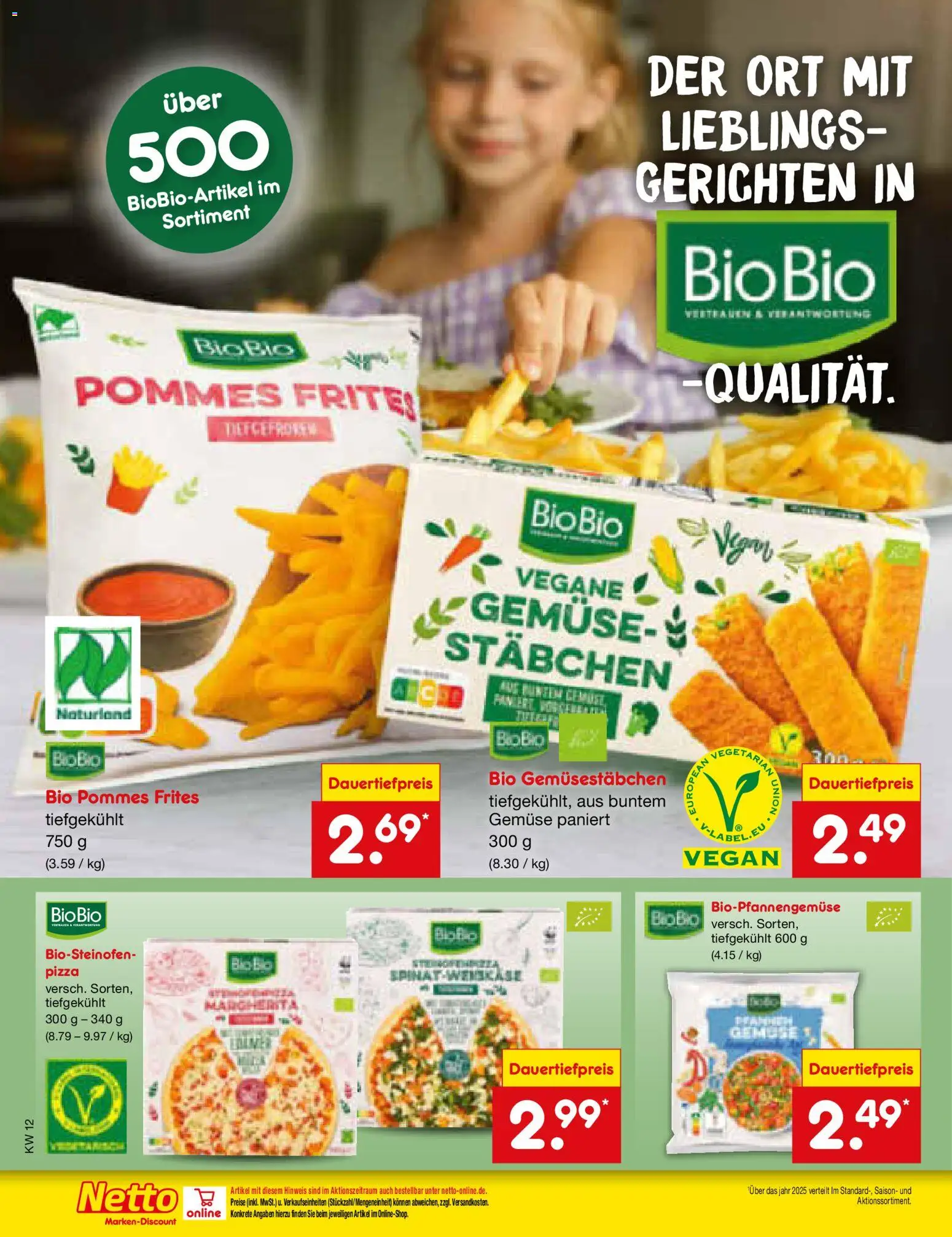 Netto Marken-Discount Prospekt 	 – gültig ab 16.03.2026 | Seite: 12 | Produkte: Pommes, Pommes frites, Gemüse, Pizza
