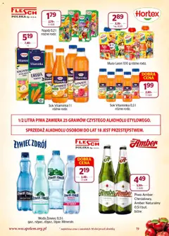 Społem Gazetka od 01.09.2025 | Strona: 19 | Produkty: Sok, Piwo, Banan, Woda