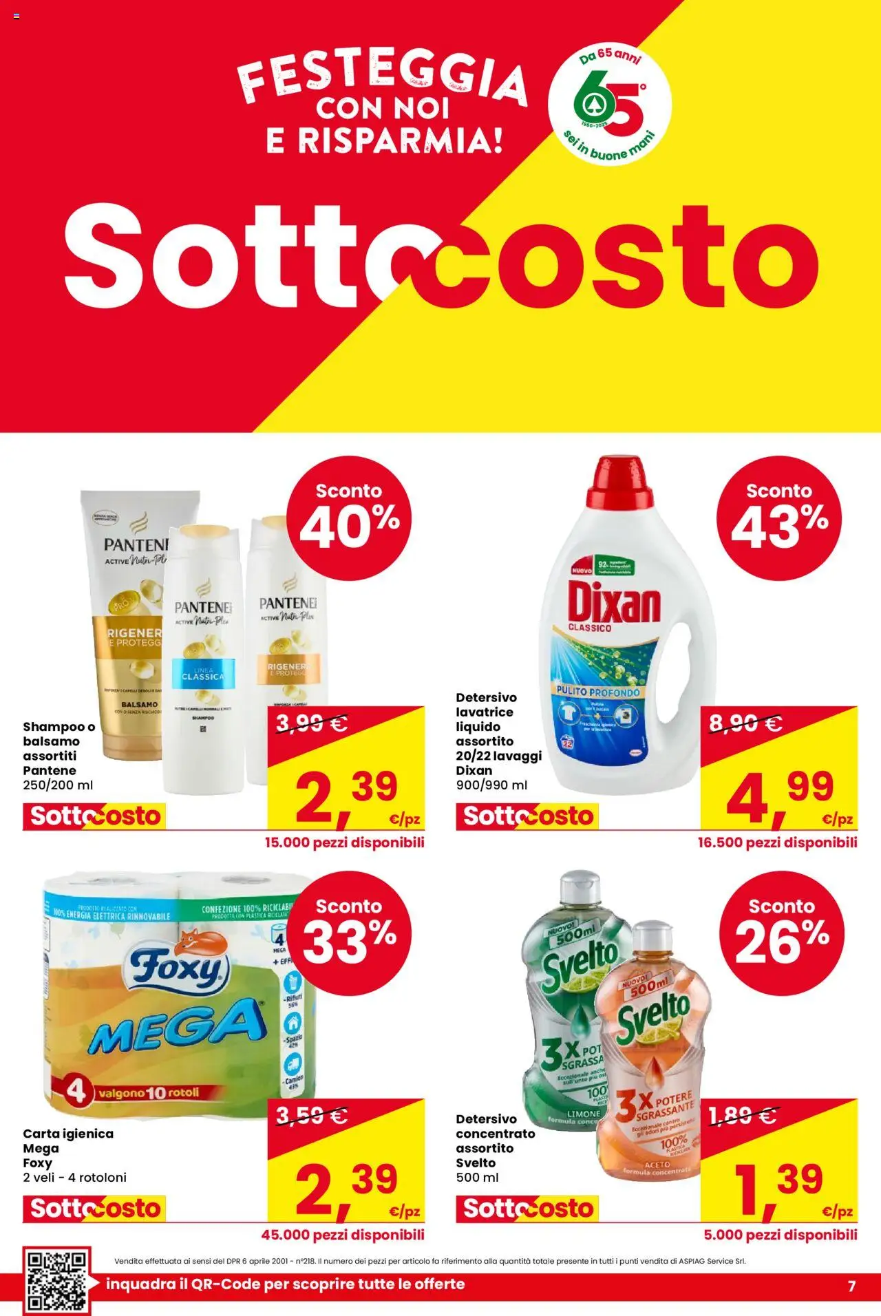Volantino Despar del 02.10.2025 | Pagina: 7 | Prodotti: Shampoo, Balsamo, Carta igienica, Aceto