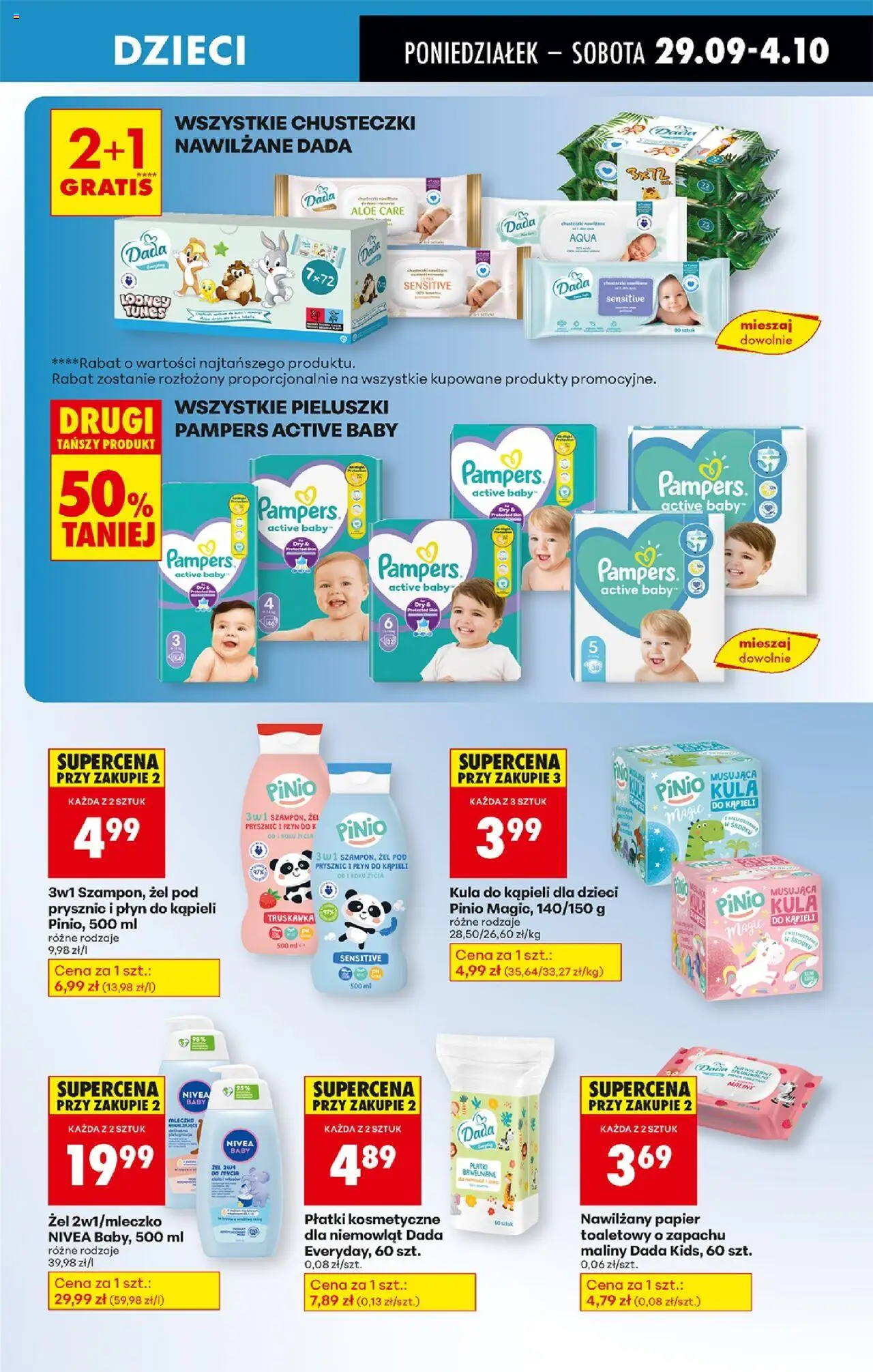 Biedronka gazetka od 29.09.2025 | Strona: 69 | Produkty: Maliny, Kula do kąpieli, Papier toaletowy, Płatki kosmetyczne
