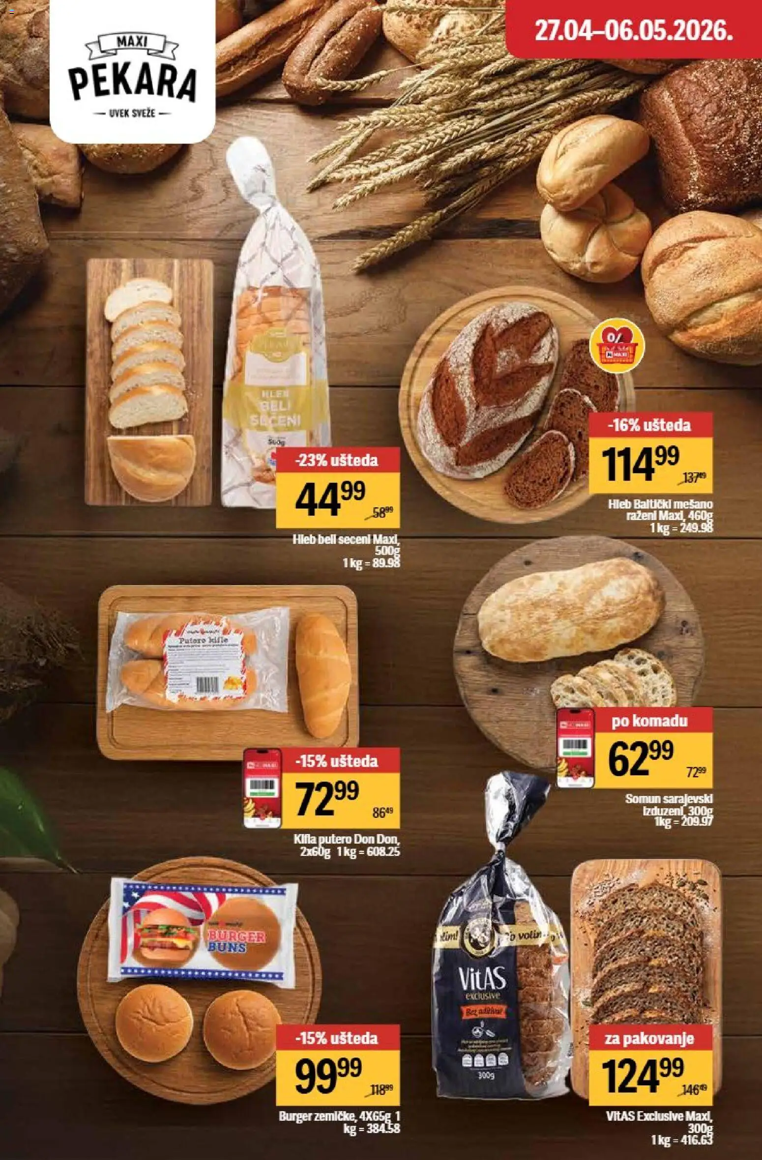 Maxi katalog - važi od 27.04.2026 | Strana: 22 | Proizvode: Pekara, Somun, Burger, Hleb