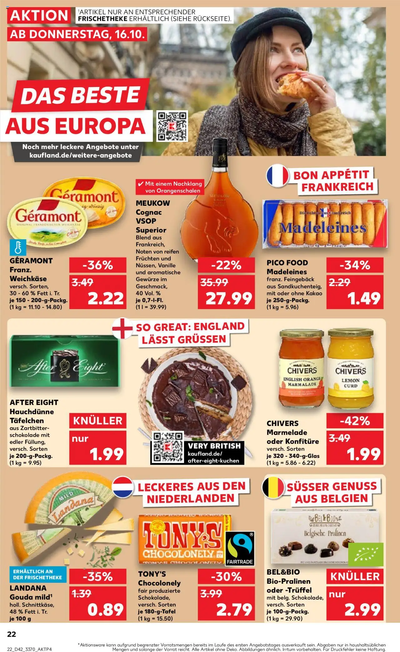 Kaufland prospekt Frankfurt (Oder)	 – gültig ab 16.10.2025 | Seite: 22 | Produkte: Geramont, Schokolade, Gouda, Gewürze