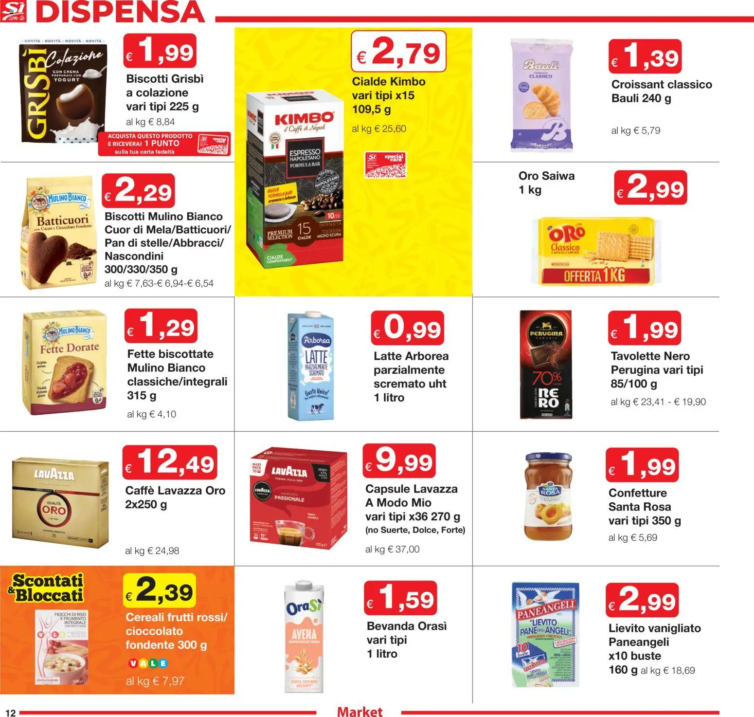 Volantino Sì con Te del 27.11.2025 | Pagina: 12 | Prodotti: Caffè, Cereali, Biscotti, Fette biscottate