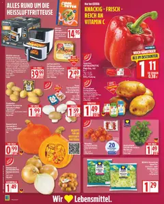 EDEKA zuhause Heißluftfritteuse, Kombination aus Heißluftofen und Fritteuse, leichte Bedienung durch voreingestellte Programme, Garkorb mit Antihaft-Beschichtung - leicht zu reinigen, spülmaschinengeeignet, 60-Minuten-Timer mit Tonsignal, Temperaturbereich: 60 bis 200°C, Kabellänge 1m, 1400 Watt ab 27.10.2025 gültig | Seite: 2