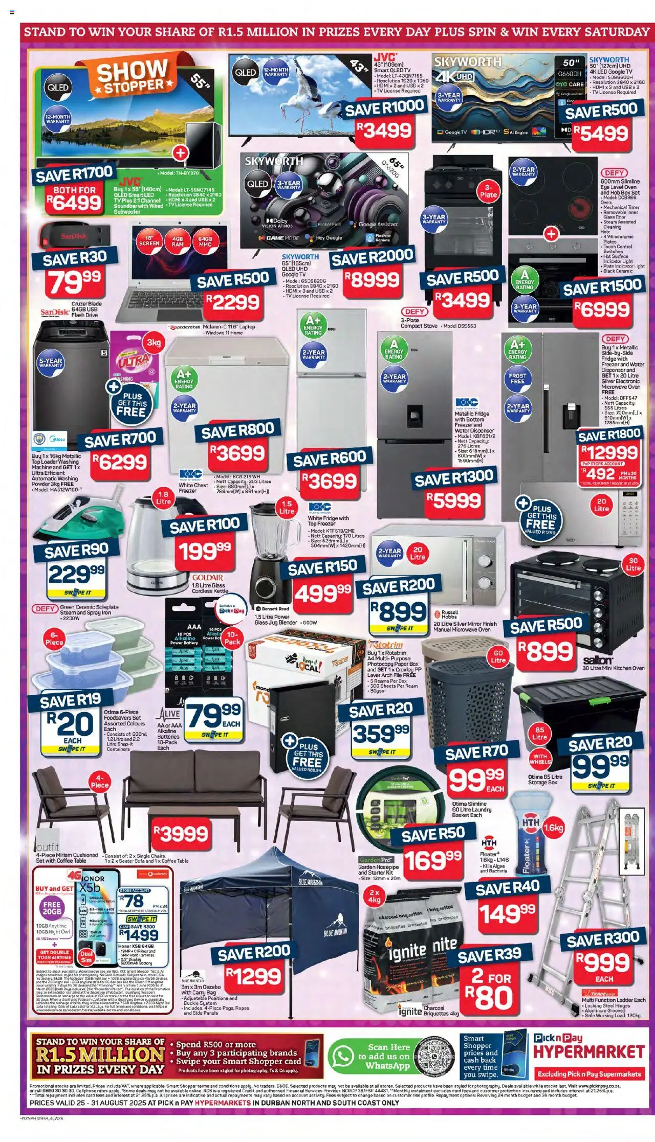 Pick n Pay KwaZulu-Natal - Hypermarket Specials │ valid from 25.08.2025 | Page: 4 | Products: Data, Bag, Freezer, Fridge