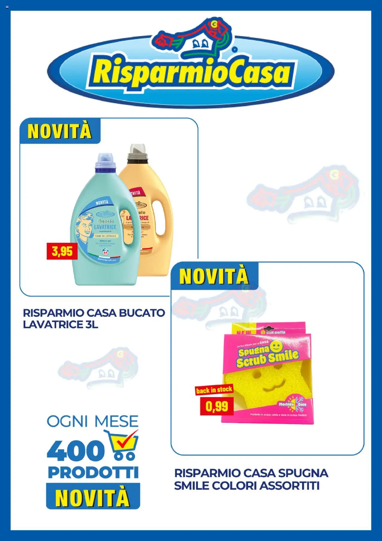 Volantino RisparmioCasa del 12.08.2025 | Pagina: 1 | Prodotti: Spugna, Scrub, Lavatrice, Lavanda