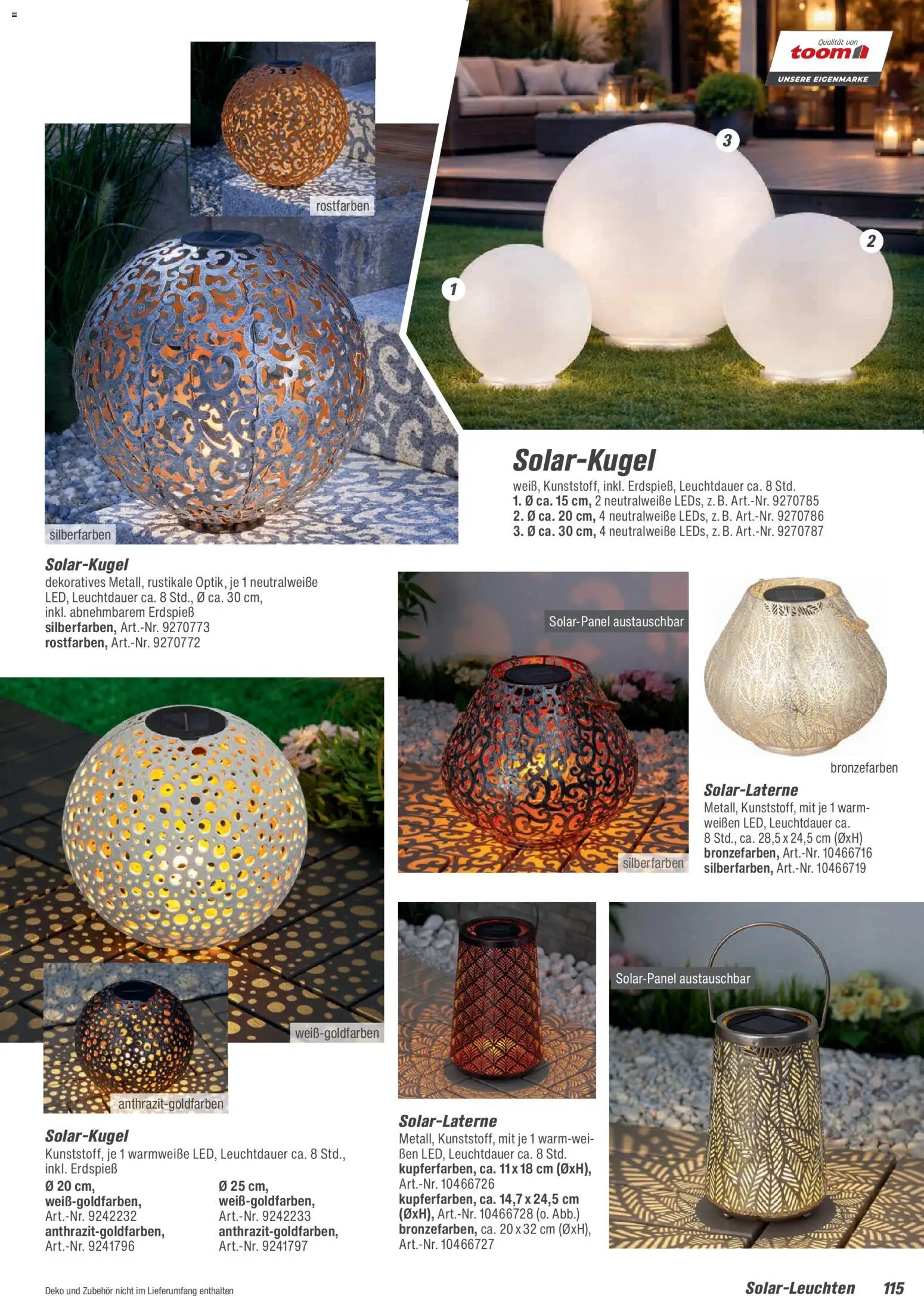 Toom Baumarkt  Gartenmöbel & Solar-Leuchten 2026 – gültig ab 01.01.2026 | Seite: 115