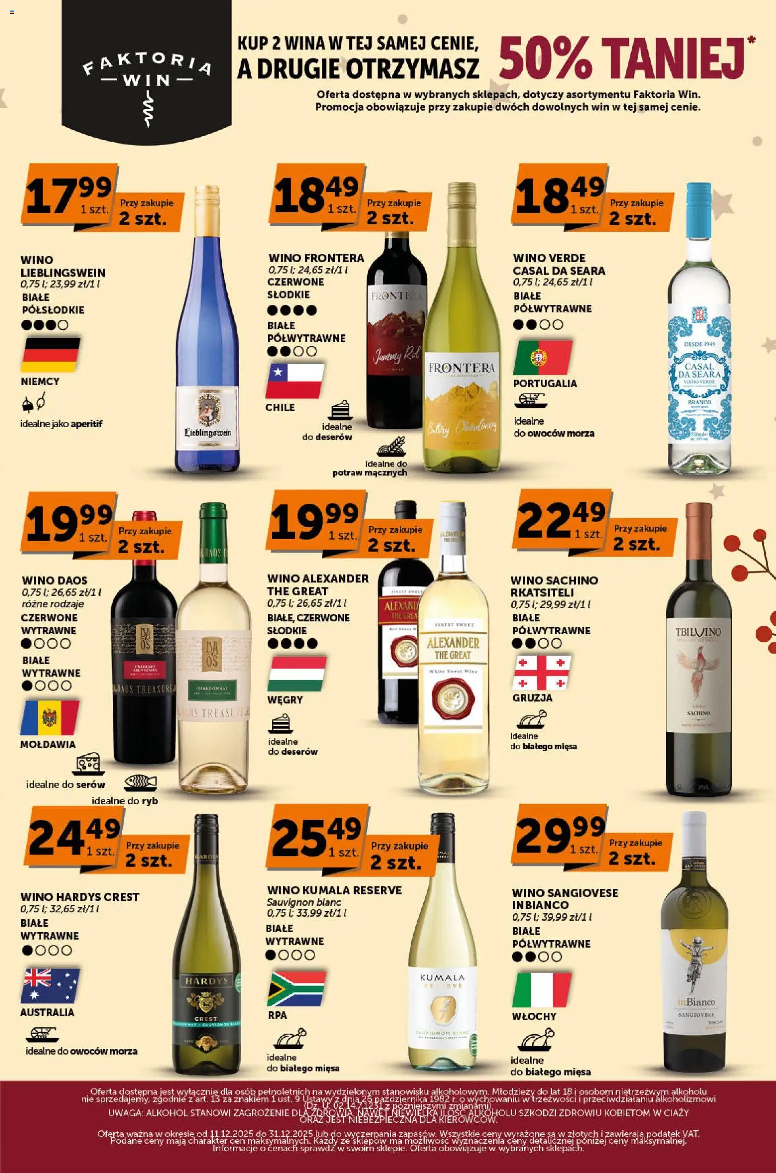 Euro Sklep Gazetka - Faktoria Win od 11.12.2025 | Strona: 3 | Produkty: Wino, Alkohol