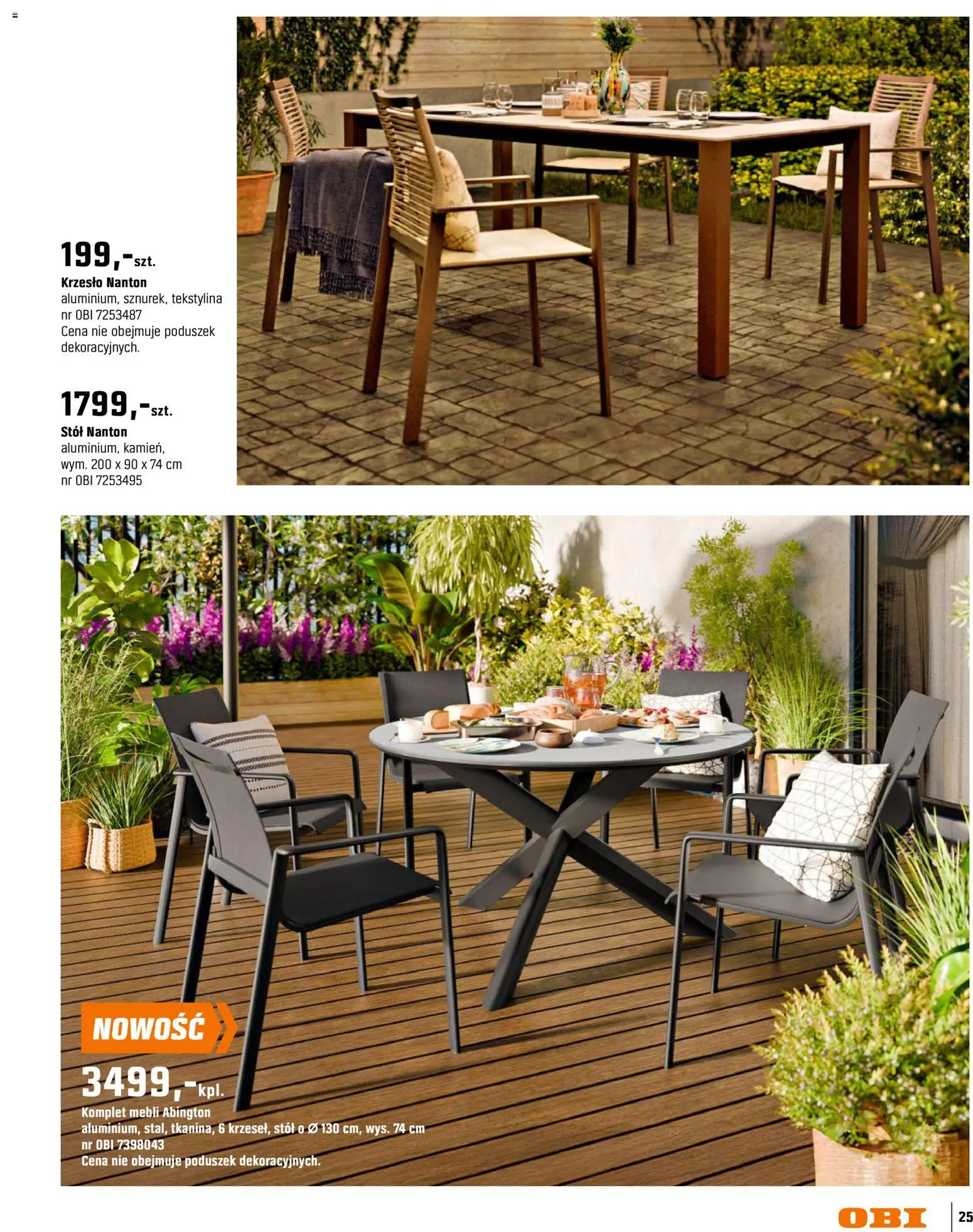 OBI gazetka - Ogród od 11.03.2026 | Strona: 25 | Produkty: Stół, Krzesło