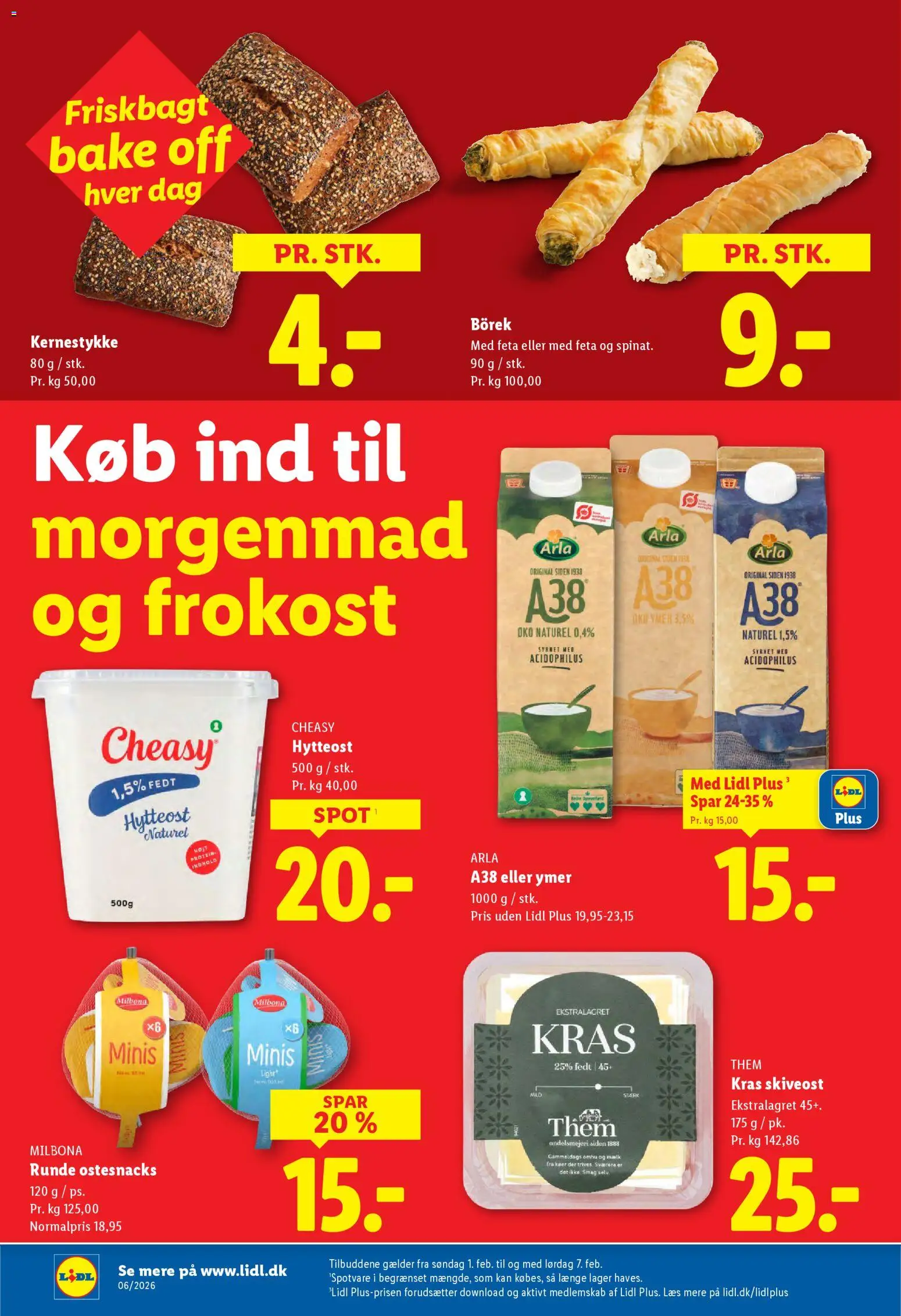Lidl tilbudsavis – gyldig fra 01.02.2026 | Side: 4 | Produkter: Mælk, Ymer, Hytteost, Skiveost