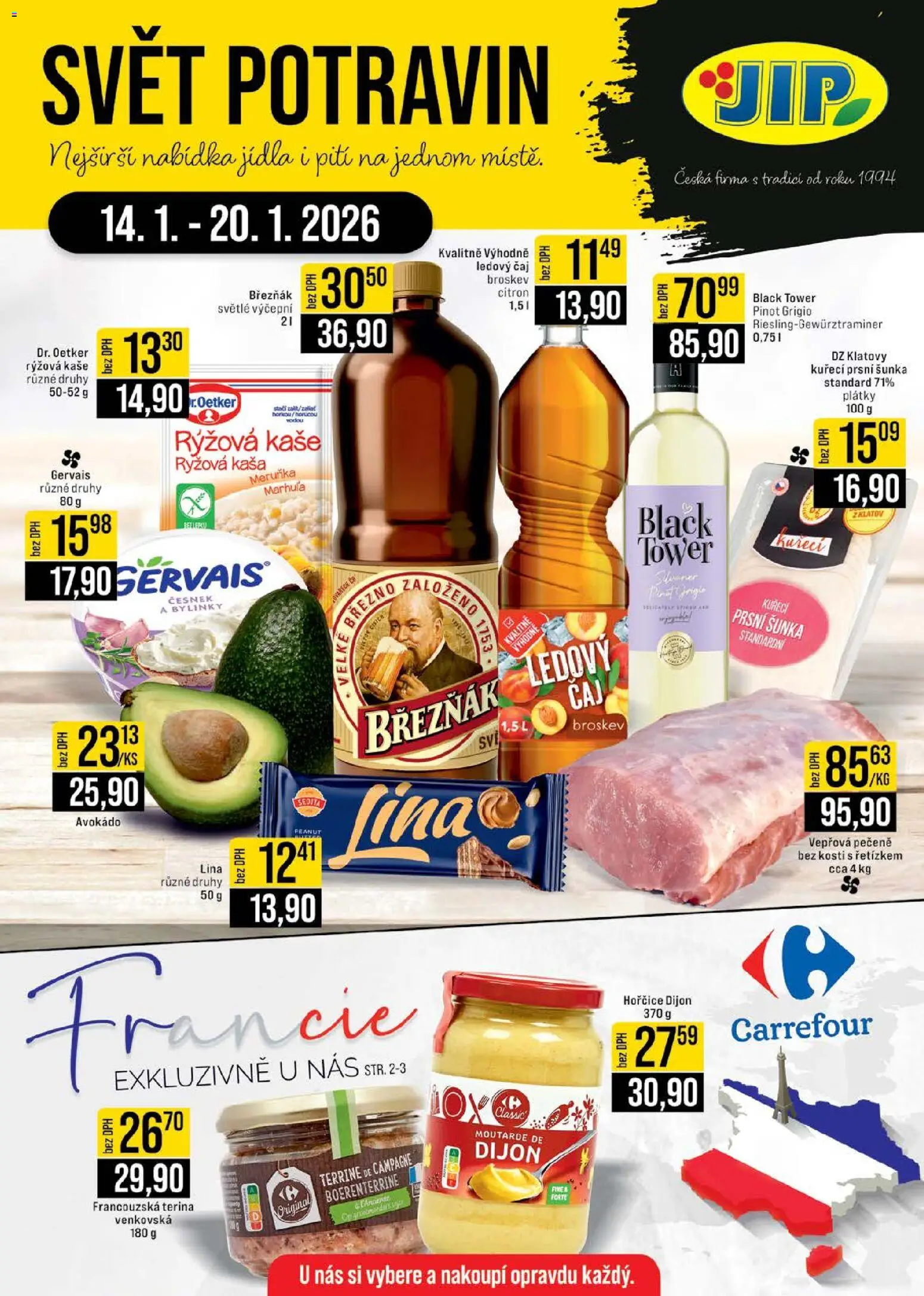 Jip leták - Cash & Carry od 14.01.2026 | Strana: 1 | Produkty: Březňák, Česnek, Kaše, Ledový čaj