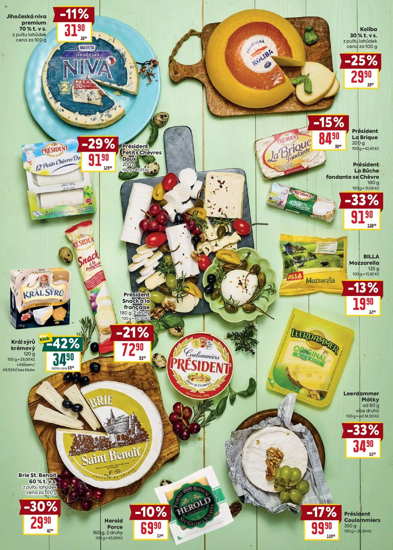 Billa leták - Velikonoce od 04.03.2026 | Strana: 5 | Produkty: Leerdammer, Brie, Mozzarella, Niva