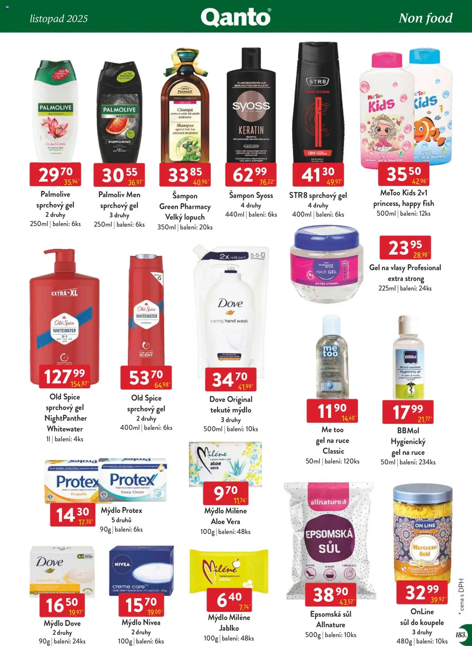 Astur & Qanto - Leták - Velkoobchod 11/2025 od 01.11.2025 | Strana: 183 | Produkty: Sprchový gel, Epsomská sůl, Old Spice, Šampon