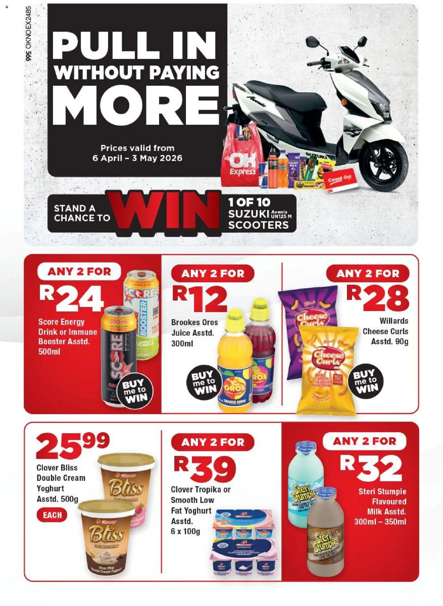 New OK Foods catalogue – valid from 06.04.2026 | Page: 2 | Products: Milk, Cheese, Juice, Cream