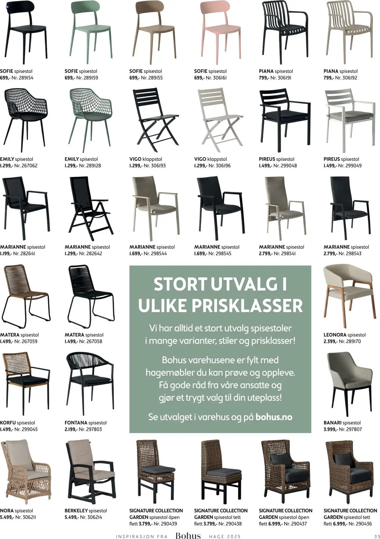  | Side: 35 | Produkter: Spisestol, Hagemøbler, Klappstol