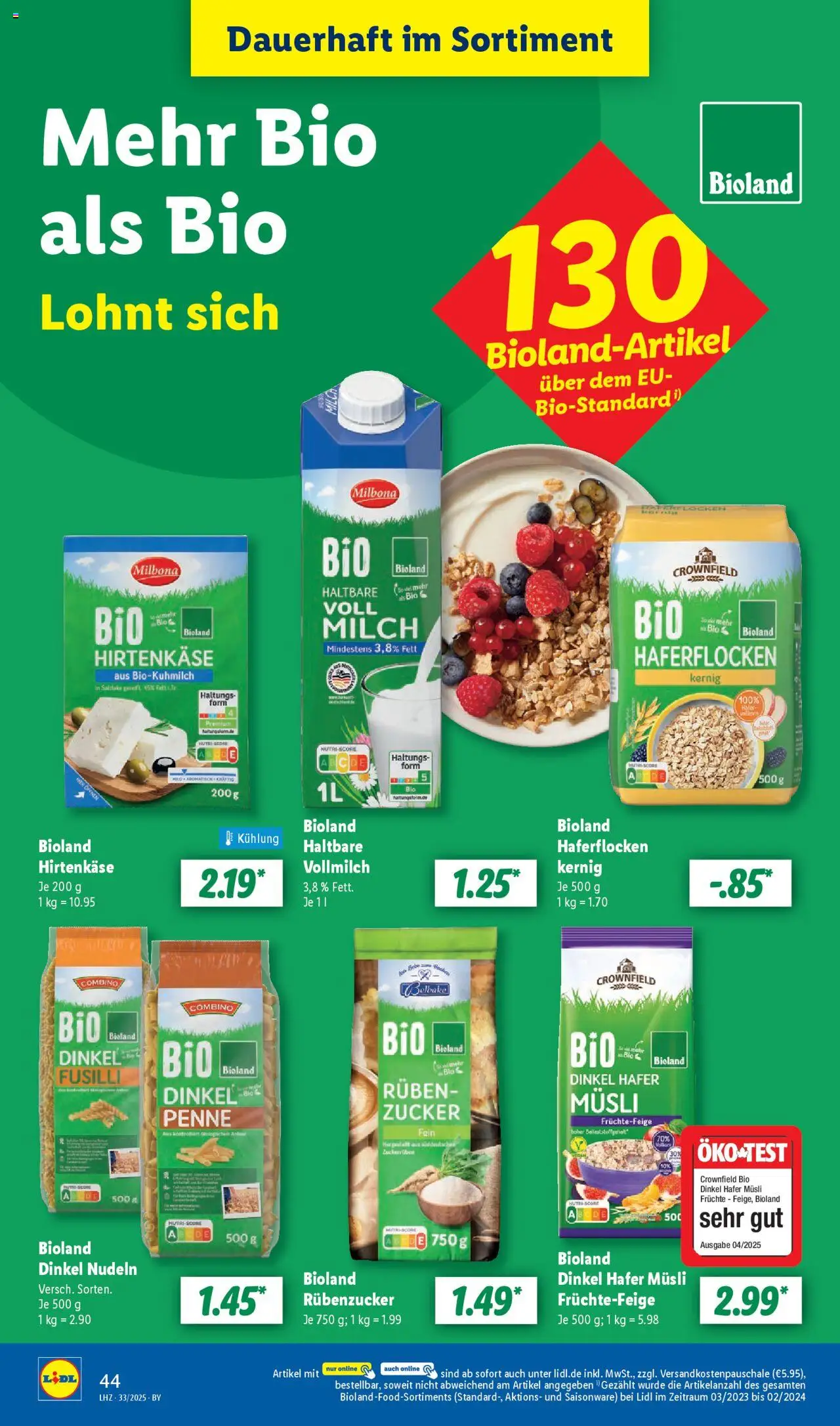 Lidl Prospekt Uffenheim - gültig ab dem 11.08.2025 | Seite: 62 | Produkte: Musli, Milch, Zucker, Nudeln