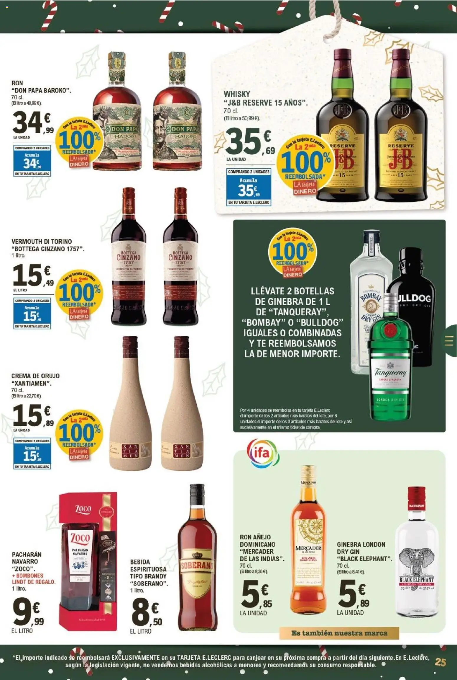 E.Leclerc folleto │ válido desde el 03.12.2025 | Página: 25 | Productos: Ron, Κεραία, Crema, Whisky