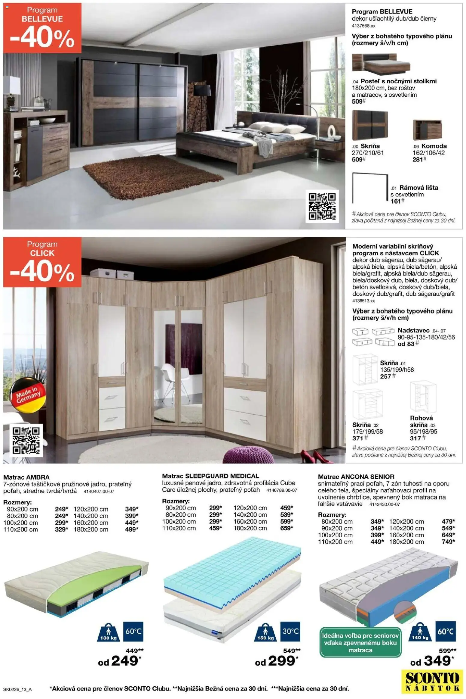 Nové Sconto nábytok akcie – leták je platný od 21.01.2026 | Strana: 13 | Produkty: Nábytok, Matrac, Posteľ, Skriňa