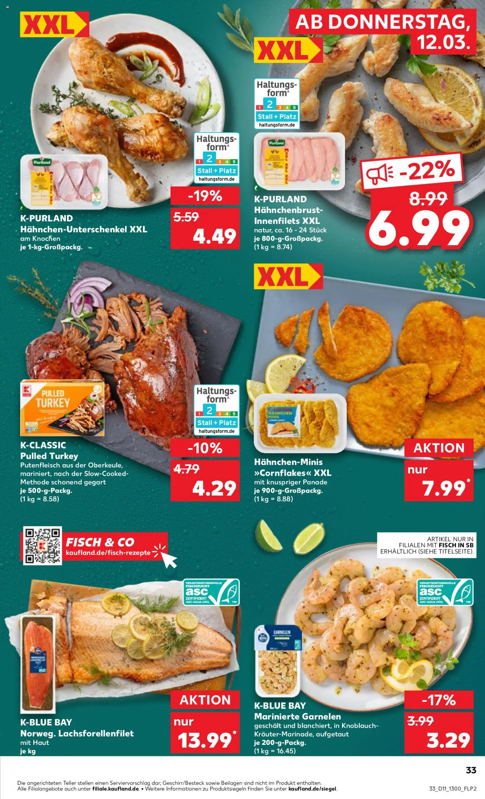 Kaufland Prospekt Köln	 – gültig ab 12.03.2026 | Seite: 33 | Produkte: Garnelen, Fisch, Knoblauch, Hahnchenbrust