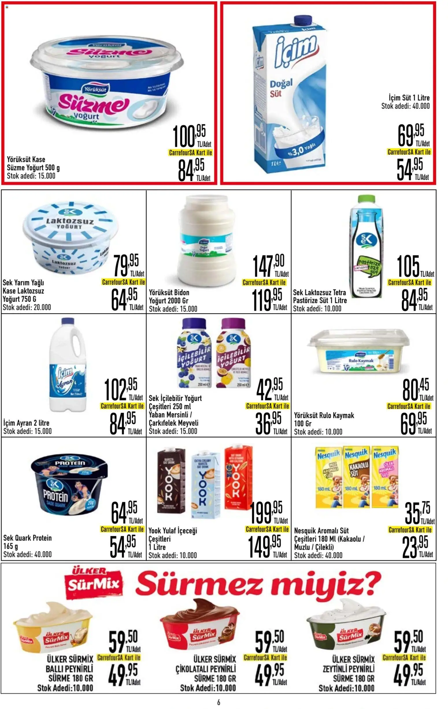 CarrefourSA Katalog - 09.04.2026 tarihinden itibaren geçerlidir | Sayfa: 7 | Ürünler: Kaşe, Süt, Yoğurt, Yulaf