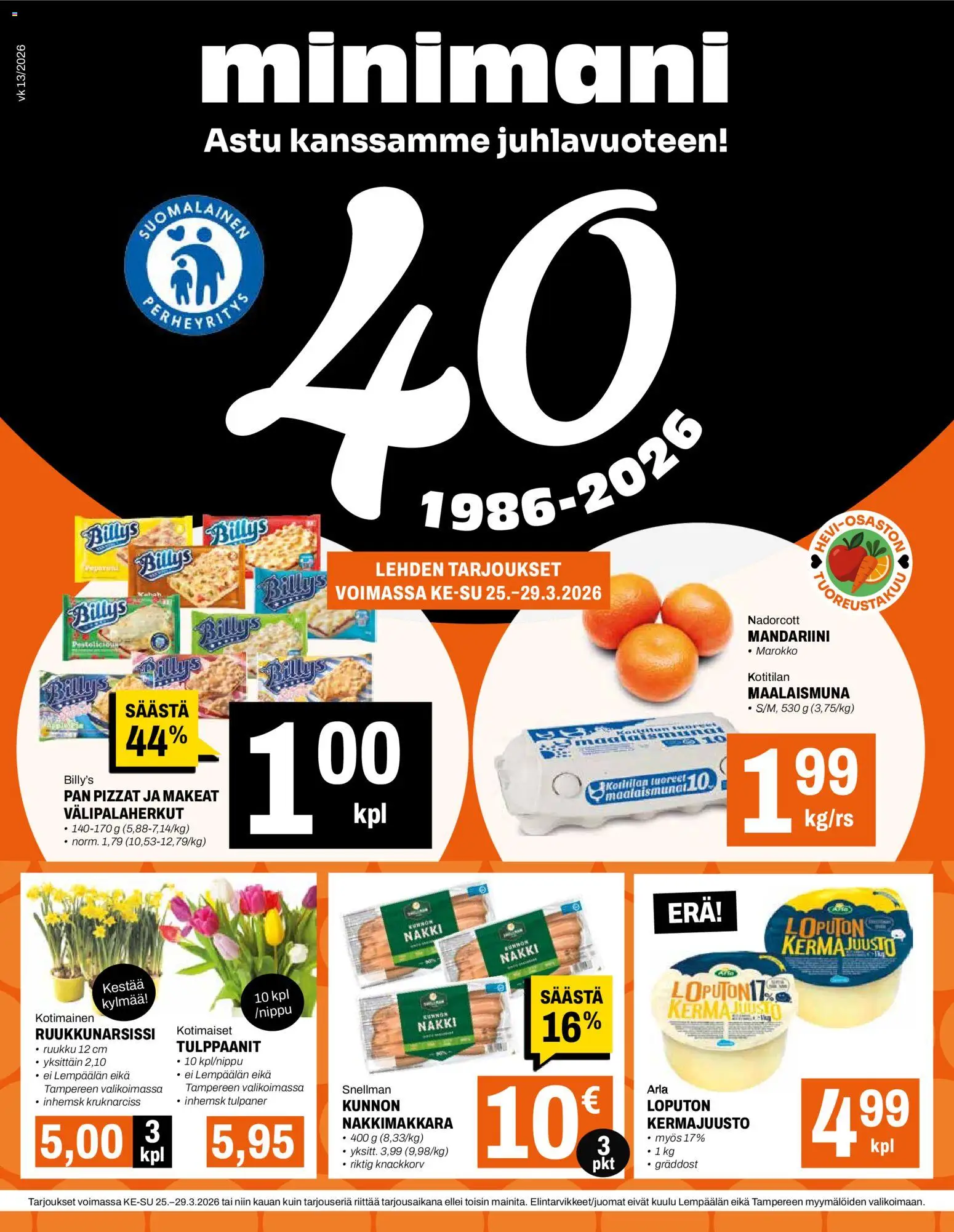 Minimani tarjoukset – voimassa 25.03.2026 alkaen | Sivu: 1 | Tuotteet: Kermajuusto, Kerma