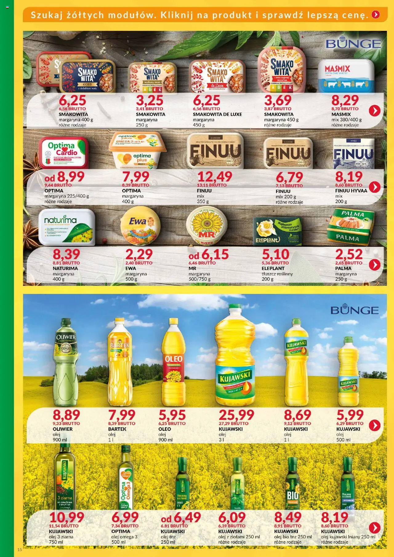Eurocash Gazetka - Katalog Artykułów Spożywczych od 01.06.2025 | Strona: 15 | Produkty: Optima cardio, Margaryna, Olej kujawski, Olej