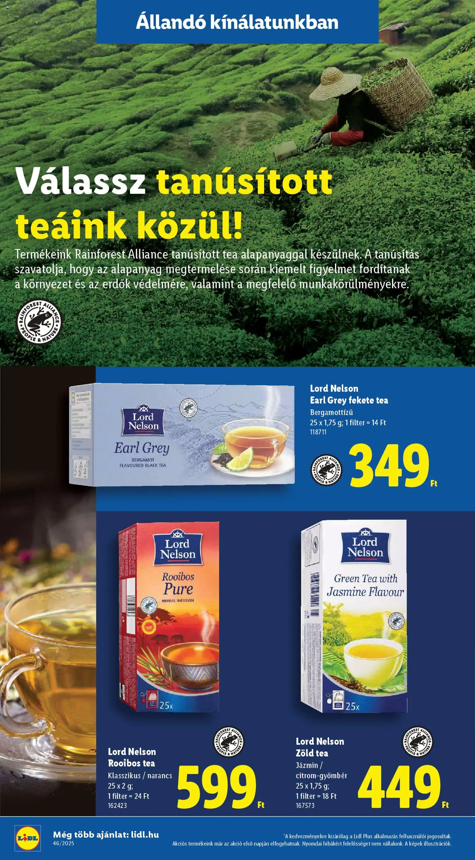 Lidl akciós ujság - amely érvényes a következő dátumtól: 13.11.2025 | Oldal: 24 | Termékek: Rooibos tea, Zöld tea, Narancs, Tea