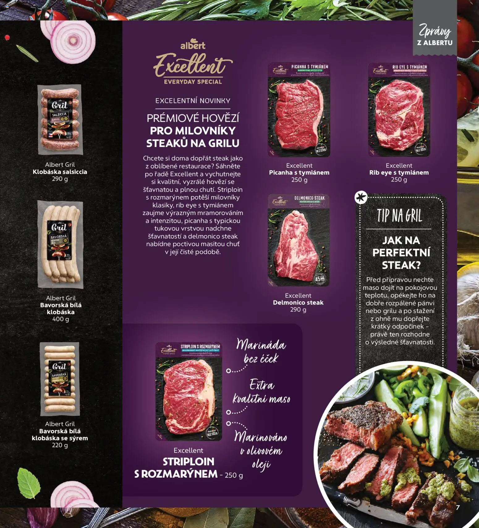 Albert magazín od 01.04.2026 | Strana: 7 | Produkty: Steak, Gril, Salsiccia, Marináda