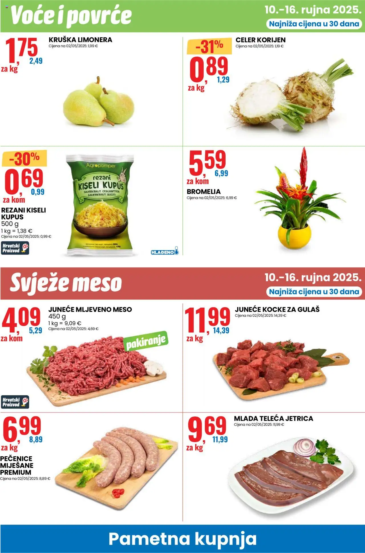 Eurospin katalog | vrijedi od 10.09.2025 | Stranica: 8 | Proizvodi: Celer, Mljeveno meso, Kupus, Kruška
