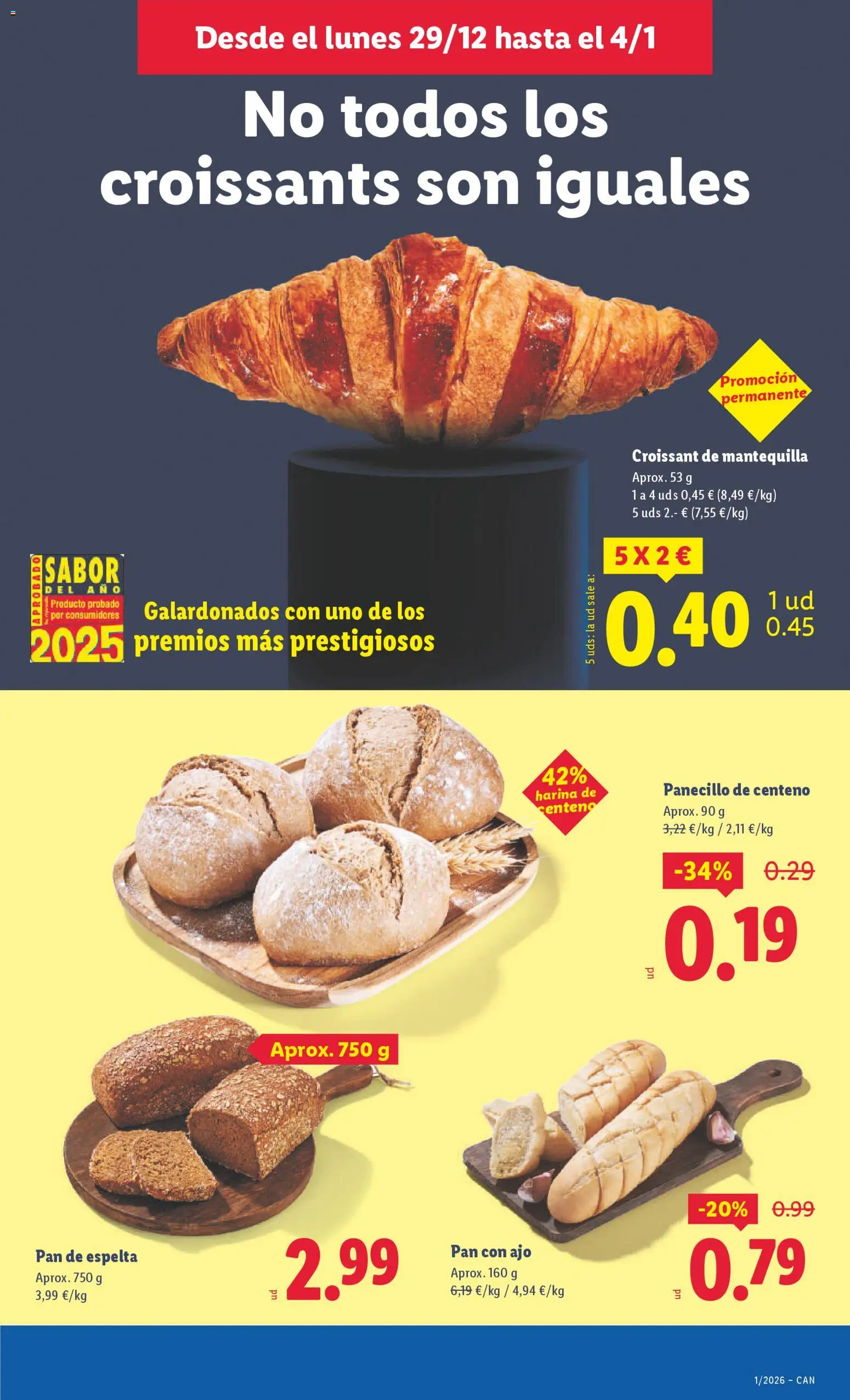 Lidl - Canarias │ válido desde el 29.12.2025 | Página: 27 | Productos: Pan, Croissant, Συσκευή ροής