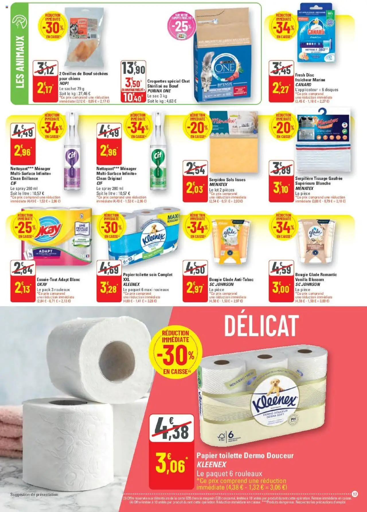  | Page: 18 | Produits: Croquettes special chat, Sac, Papier toilette, Serpillère