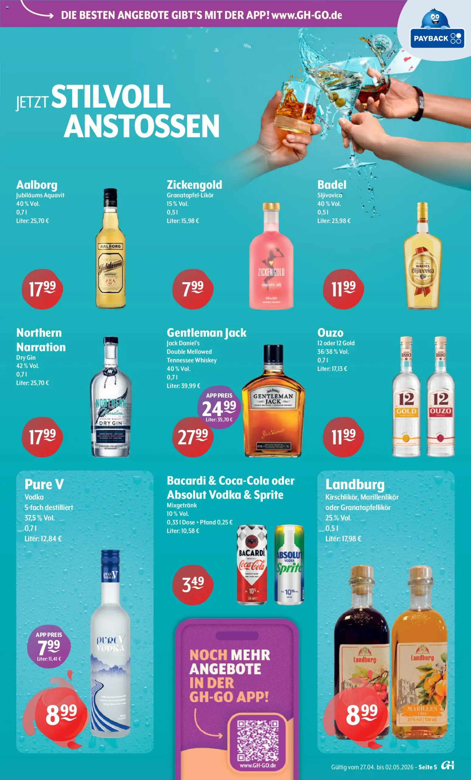 Getränke Hoffmann Prospekt 	 – gültig ab 27.04.2026 | Seite: 5 | Produkte: Ouzo, Jack Daniel's, Vodka, Gin