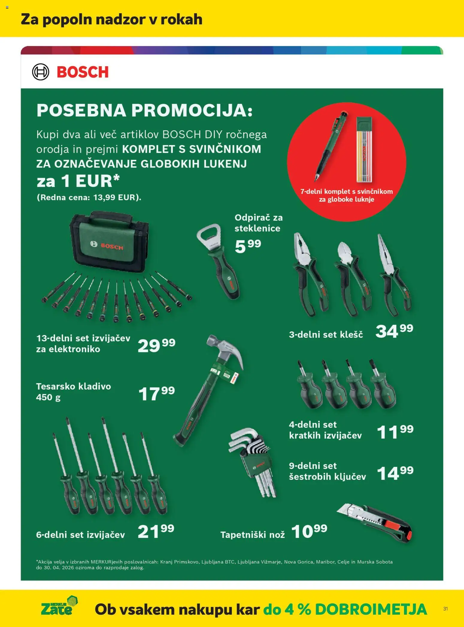 Novi Merkur katalog ponudbe – veljaven od 01.04.2026 | Stran: 31 | Izdelki: Nož, Kladivo