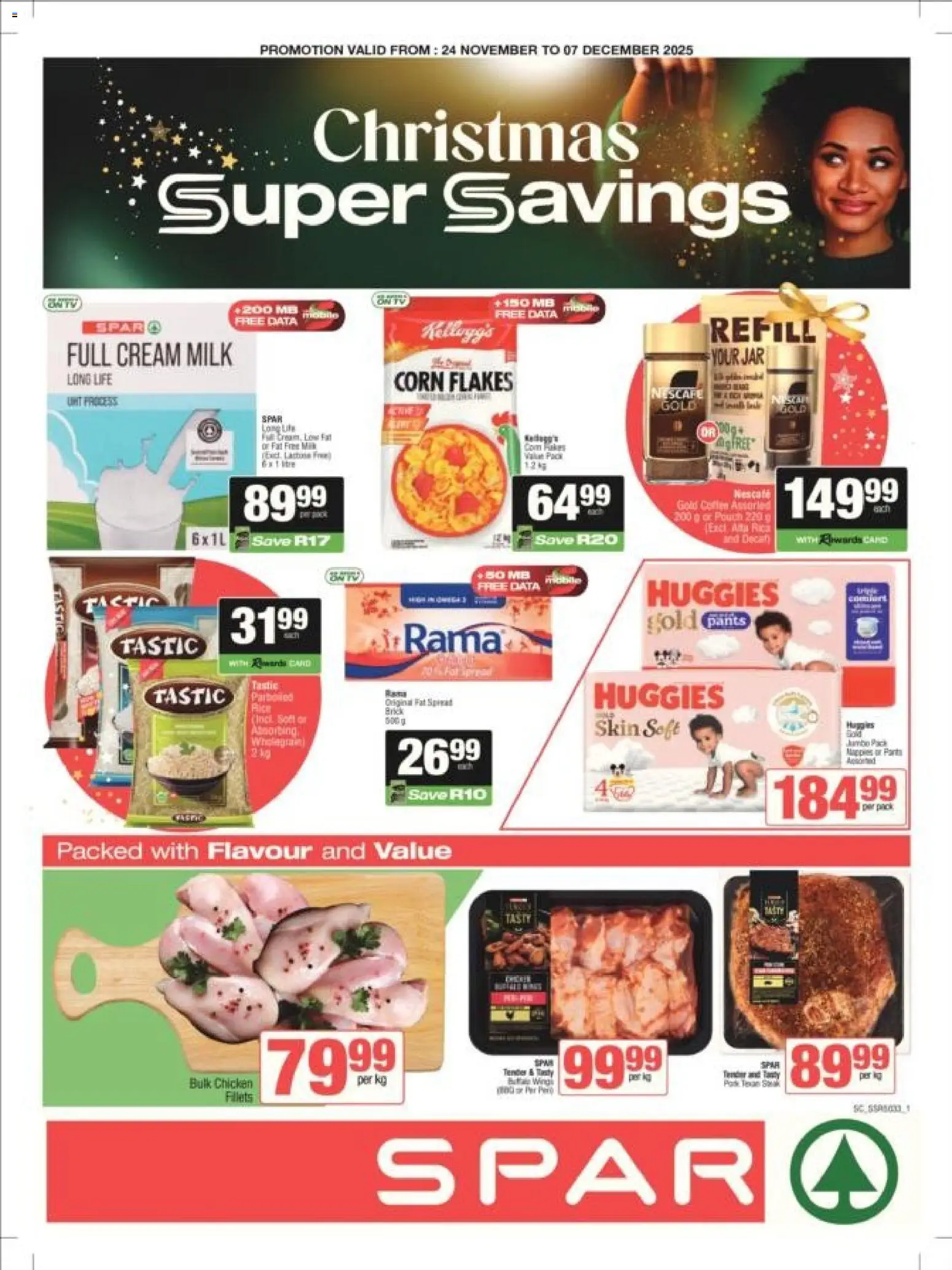 New Superspar catalogue – valid from 24.11.2025 | Page: 1 | Products: Data, Rice, Cream, Flakes