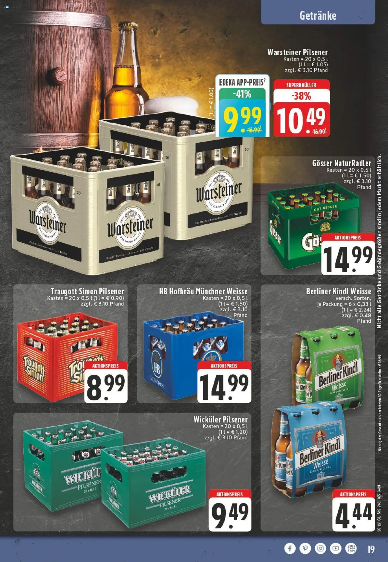 Edeka prospekt Mönchengladbach	 - gültig ab dem 29.06.2025 | Seite: 19 | Produkte: Berliner, Radler, Warsteiner, Wurst