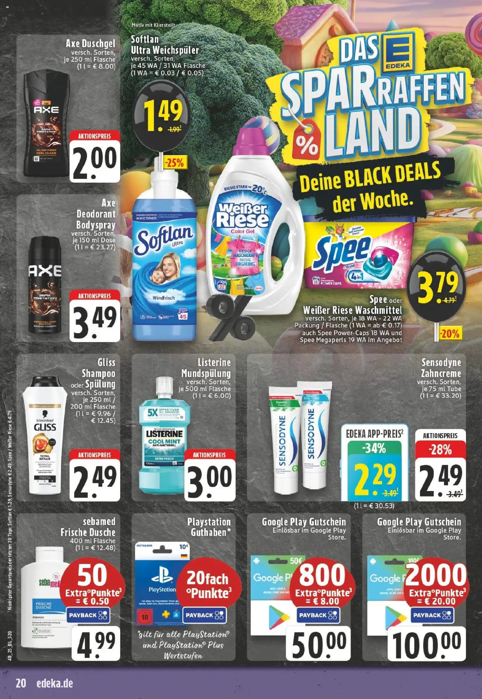 Edeka prospekt Hennef - Uckerath	 – gültig ab 23.11.2025 | Seite: 20 | Produkte: Dusche, Waschmittel, Shower Gel, Listerine