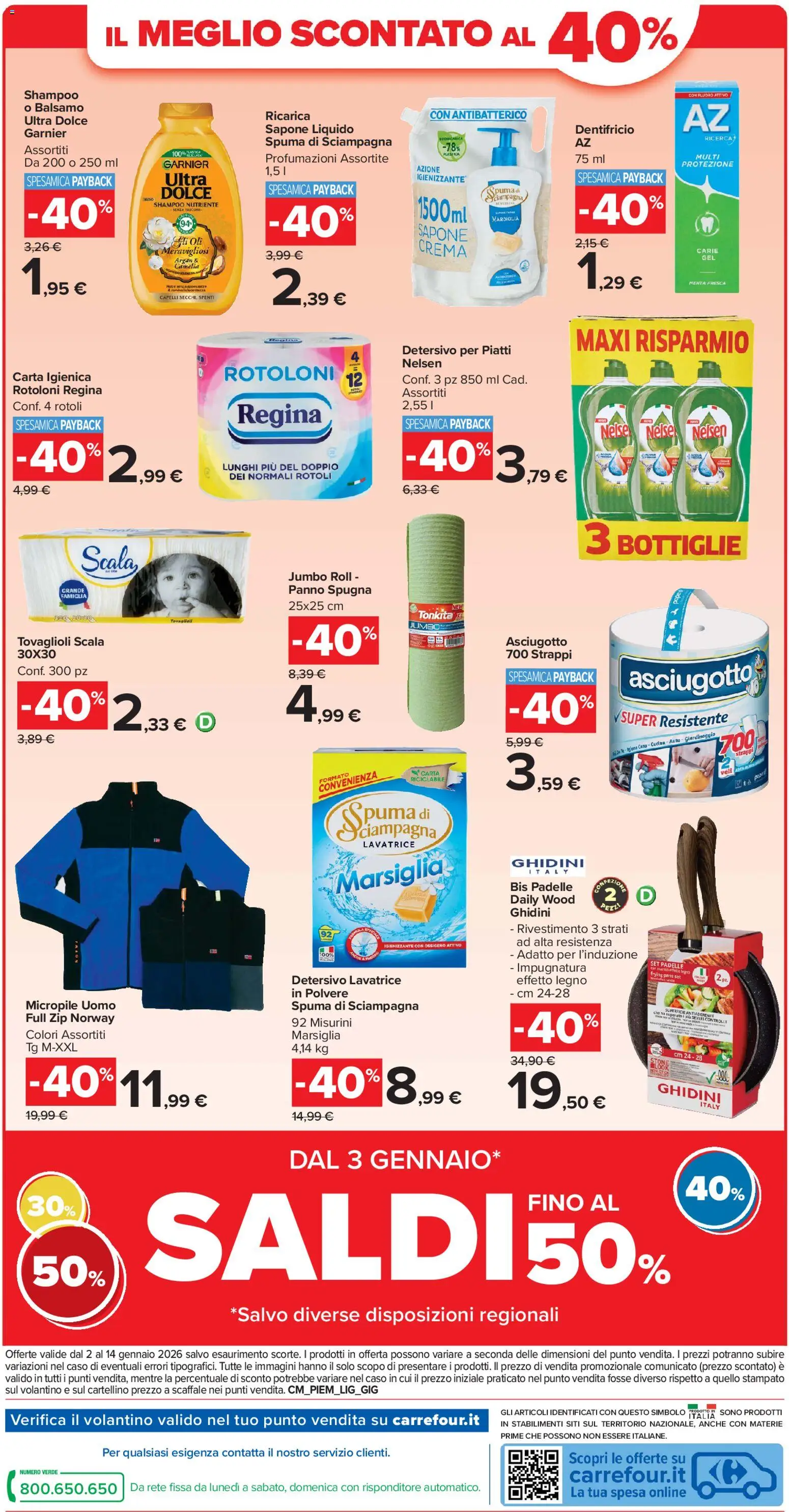 Volantino Carrefour del 02.01.2026 | Pagina: 22 | Prodotti: Carta igienica, Sapone, Scaffale, Menta