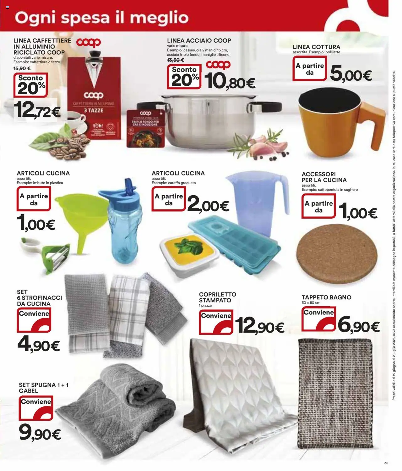 Volantino Ipercoop del 19.06.2025 | Pagina: 35 | Prodotti: Caffettiera, Silicone, Sottopentola, Bagno
