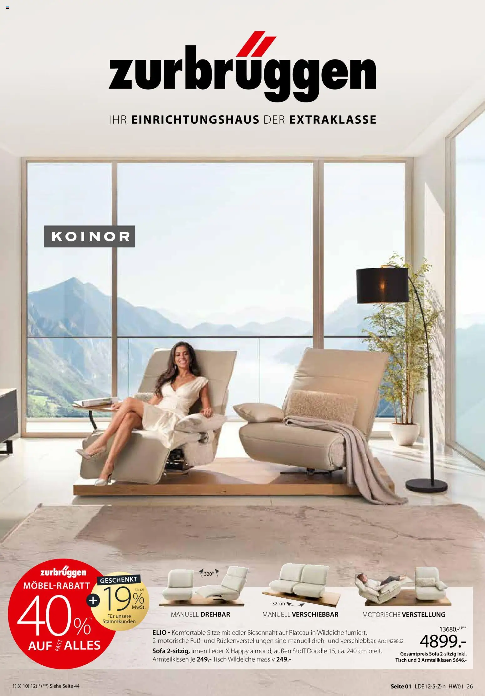 Zurbrüggen  Hochwert-Spezial – gültig ab 29.12.2025 | Seite: 1 | Produkte: Sofa, Tisch